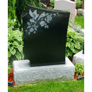 AXEN Pierre commémorative humaine, pierre tombale en granit noir