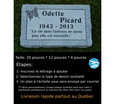 Plaque Funéraire en Granit #029