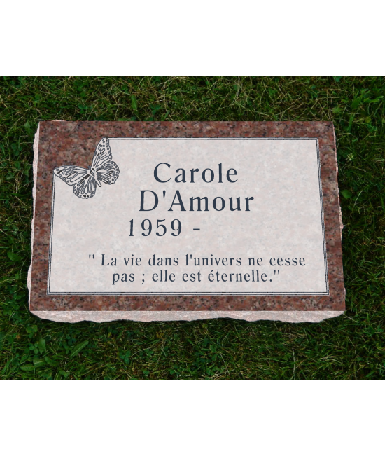 Plaque Funéraire Rose Non poli #105